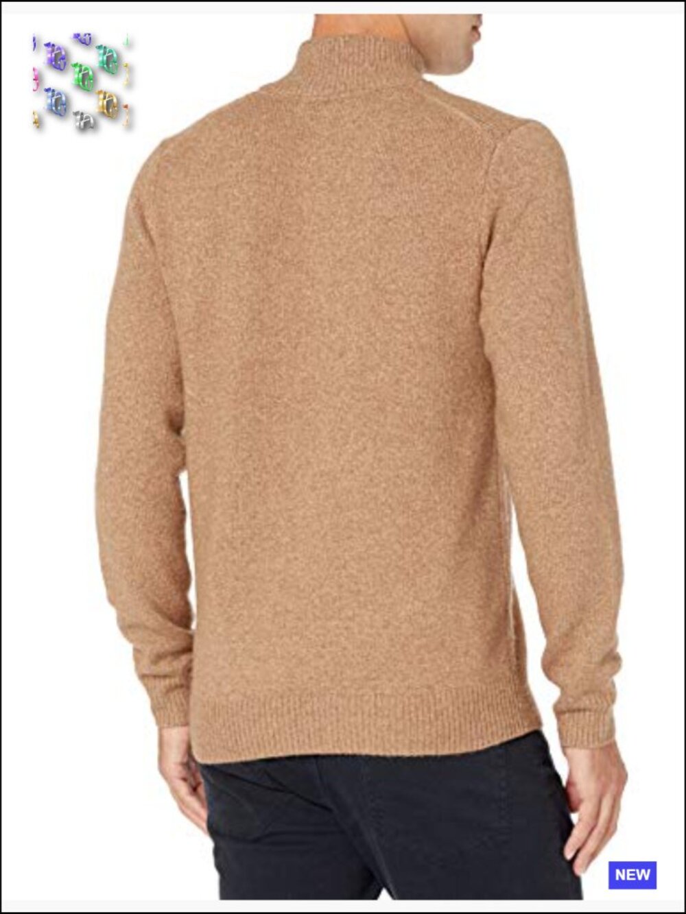 Men's Long-Sleeve Quarter-Zip Pullover Sweater Soft Touch Midweight Relaxed Fit - Picture 3 of 7